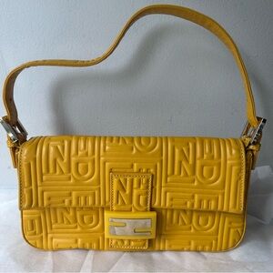 Fendi Baguette Yellow Leather